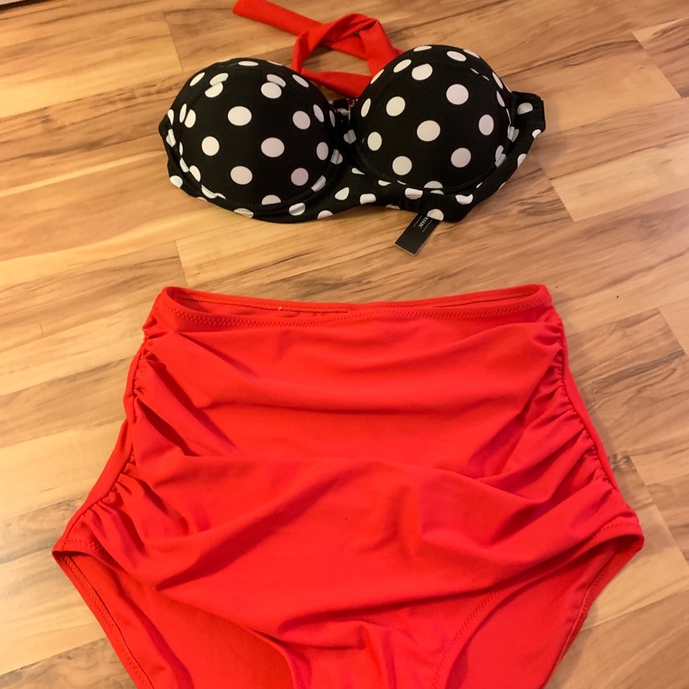 Vintage High Waisted Swim Suit 2 piece - LG